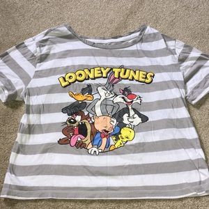 Looney Tunes Striped Crop Top